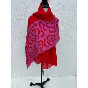 Antik Batik Womens Alfa Pareo Scarf Red Size 40"x70"
